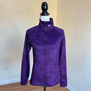 Under Armour 1/2 Zip Pullover Purple Long Sleeve Running Lightweight Sz S/M